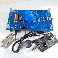 Germanium Diode Crystal Radio Receiver Assembled, Earphone and Amplifier-Blue picture