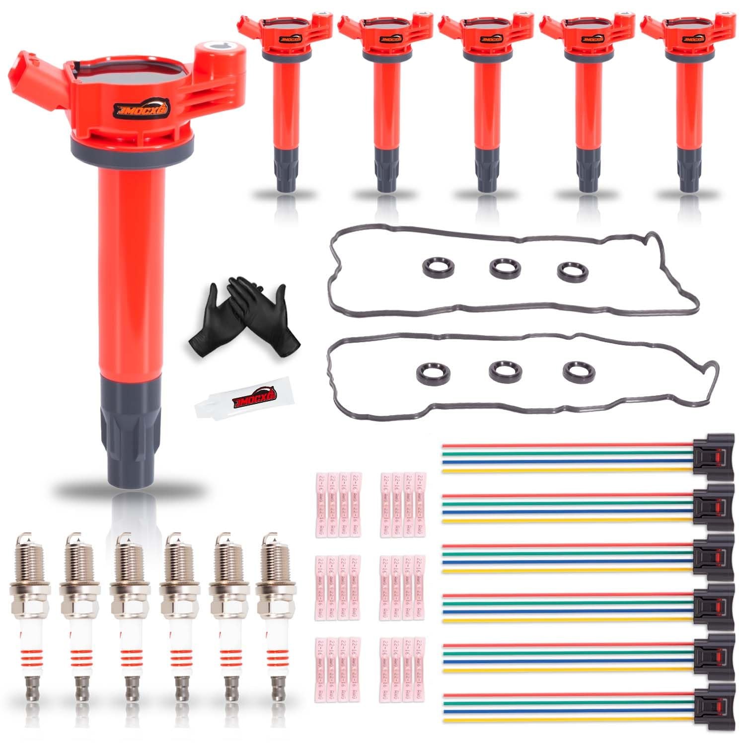 Ignition Coil Pack, Spark Plugs, Connector, Gasket Kit for2004-2010 Toyota Lexus