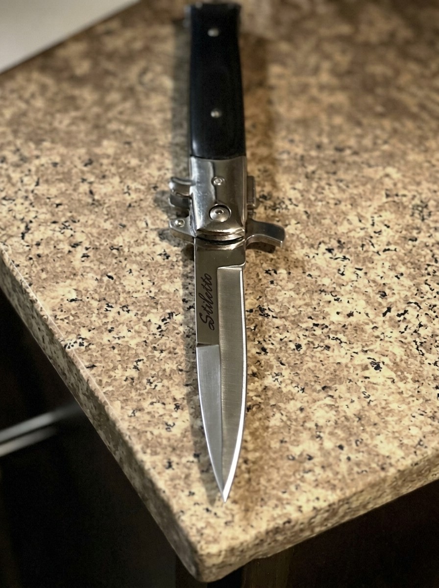 Classic Italian-Stiletto Style, Switch/Spring Assist Blade, EDC Survival Tool Classic Italian-Stiletto Style, Switch/Spring Assist Blade, EDC Survival Tool