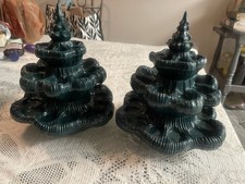 Vintage Chrismas Tree  Shaped yum Yum / Deviled Eggs Holder/Server Set picture