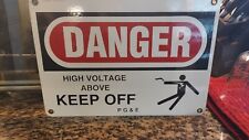 PG&E Danger High Voltage Above KEEP OFF . Ca. Double sided Porcelain/ Enamel 14