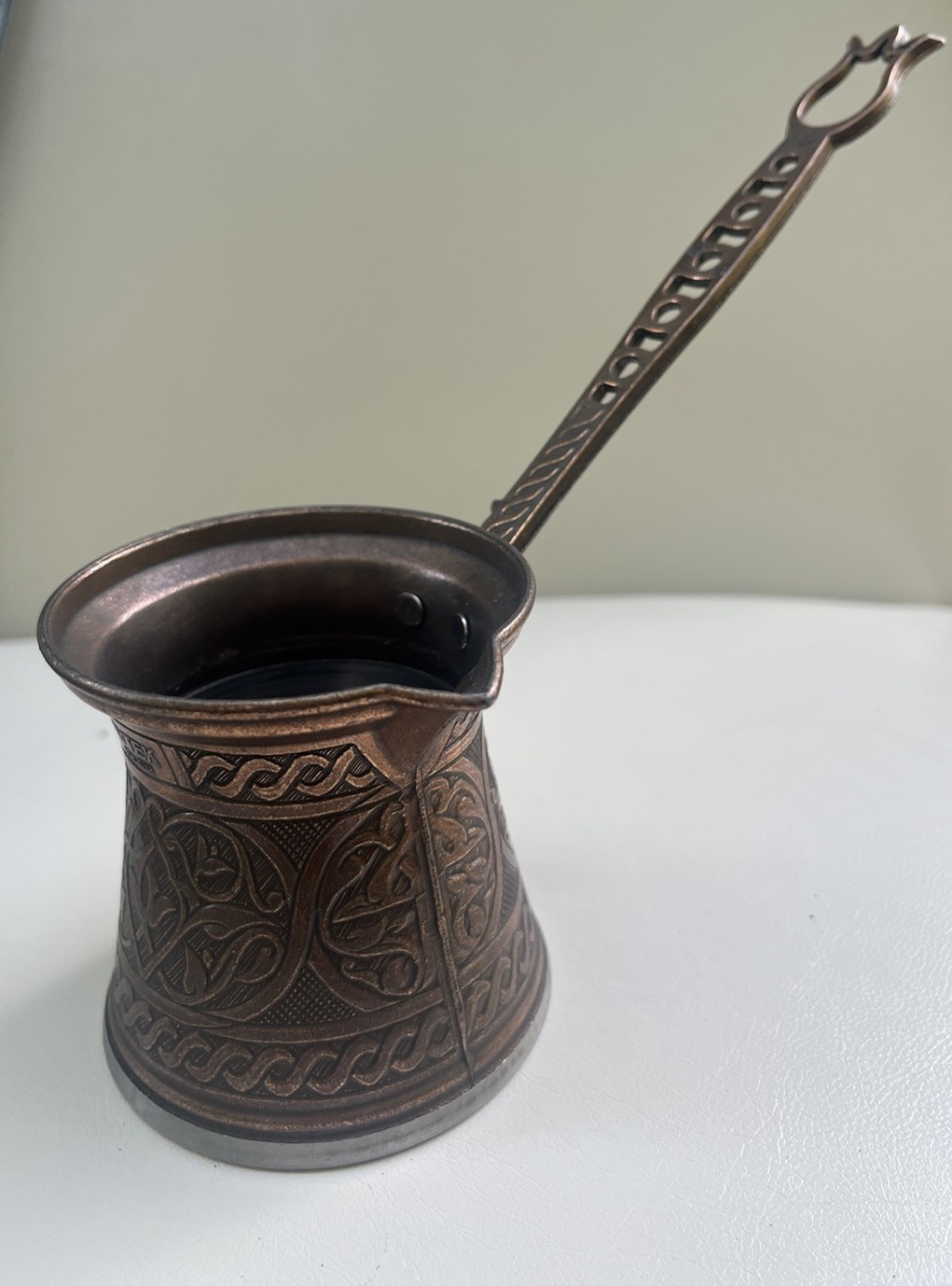 Vintage Engraved Copper Turkish Coffee Pot Cezve Ibrik Long Handle By Aytek Vintage Engraved Copper Turkish Coffee Pot Cezve Ibrik Long Handle By Aytek
