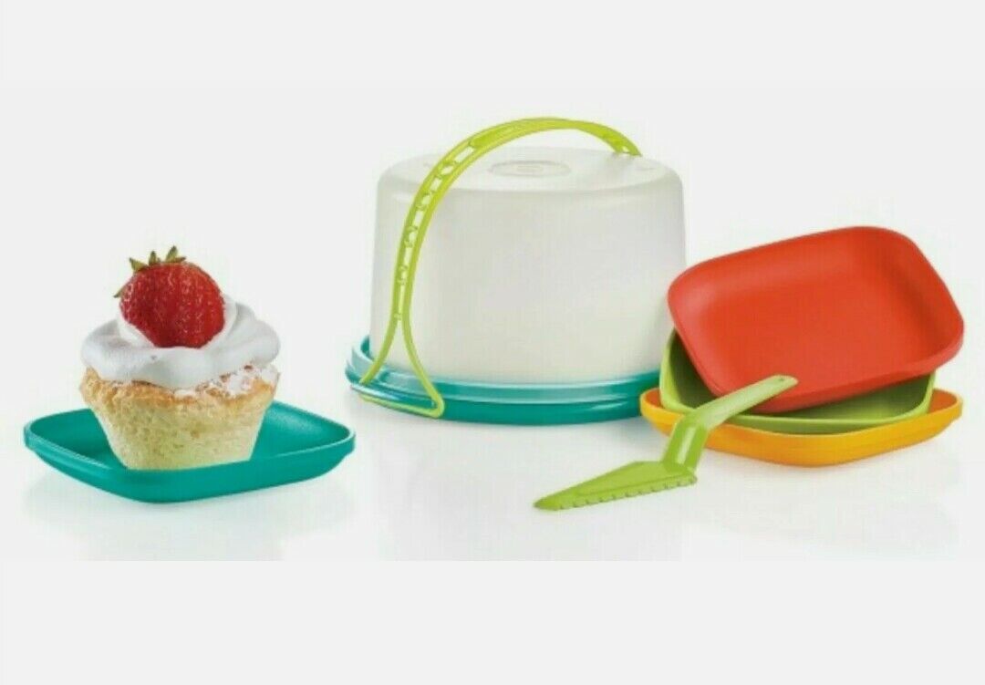 Tupperware Kids Mini Party ServingSet Cake Taker Plates&Pie Server BPA FREE NEW