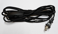 12 Foot 2-wire Black Rayon Lamp Cord Set With Rocker Switch New 31269J picture