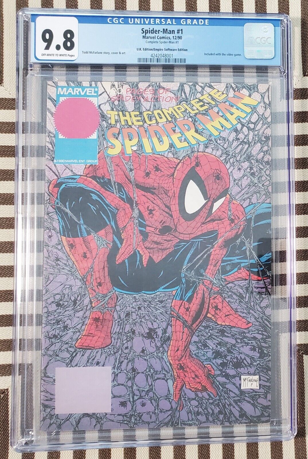 Spider-Man (1990) #1 (UK) PC/Amiga Game Insert Marvel Ultra Rare-Todd Macfarlane