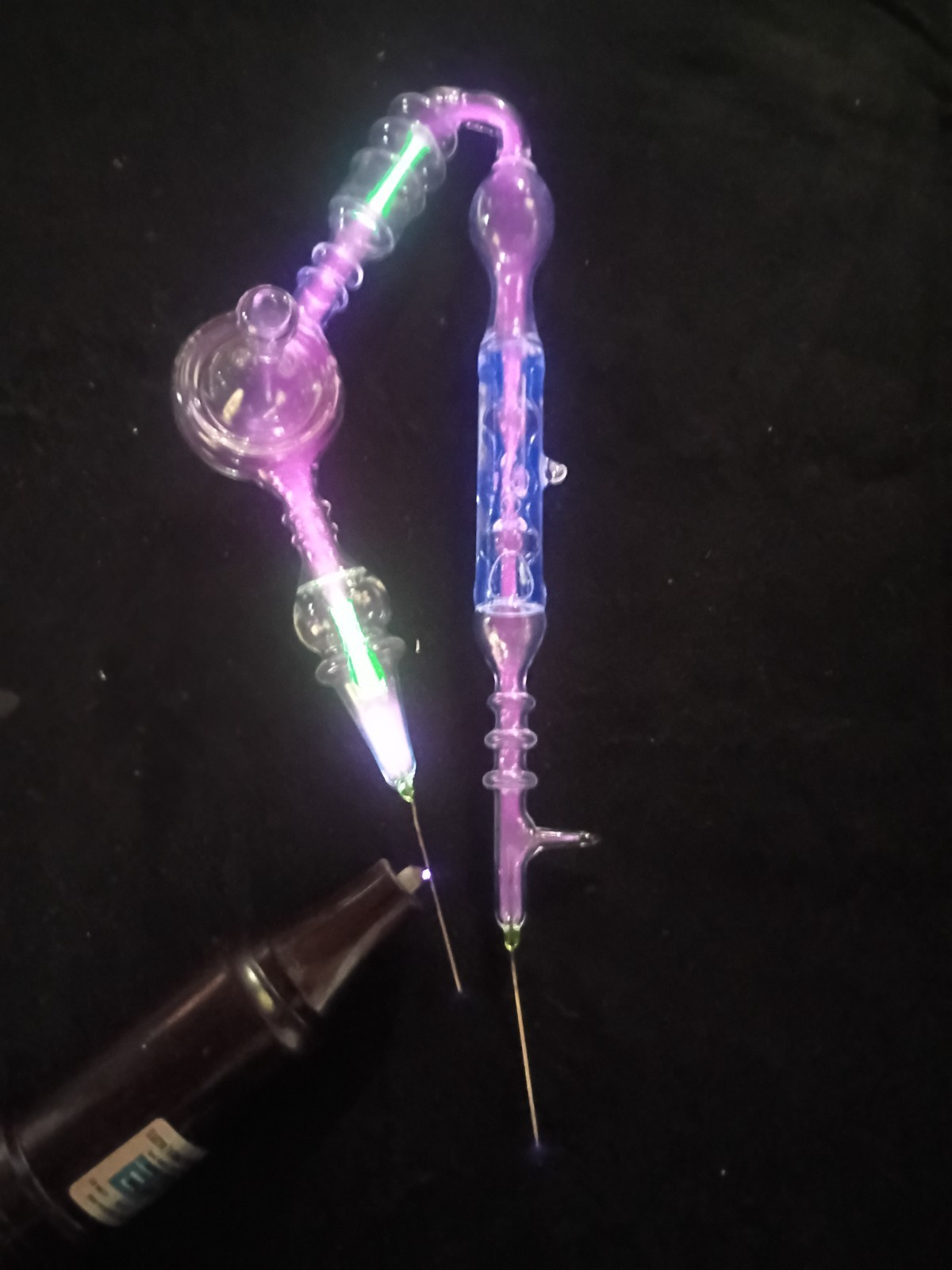 Rare geissler plasma neon vacuum tube tesla bulb uranium glass rife high voltage