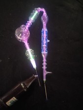 Rare geissler plasma neon vacuum tube tesla bulb uranium glass rife high voltage picture