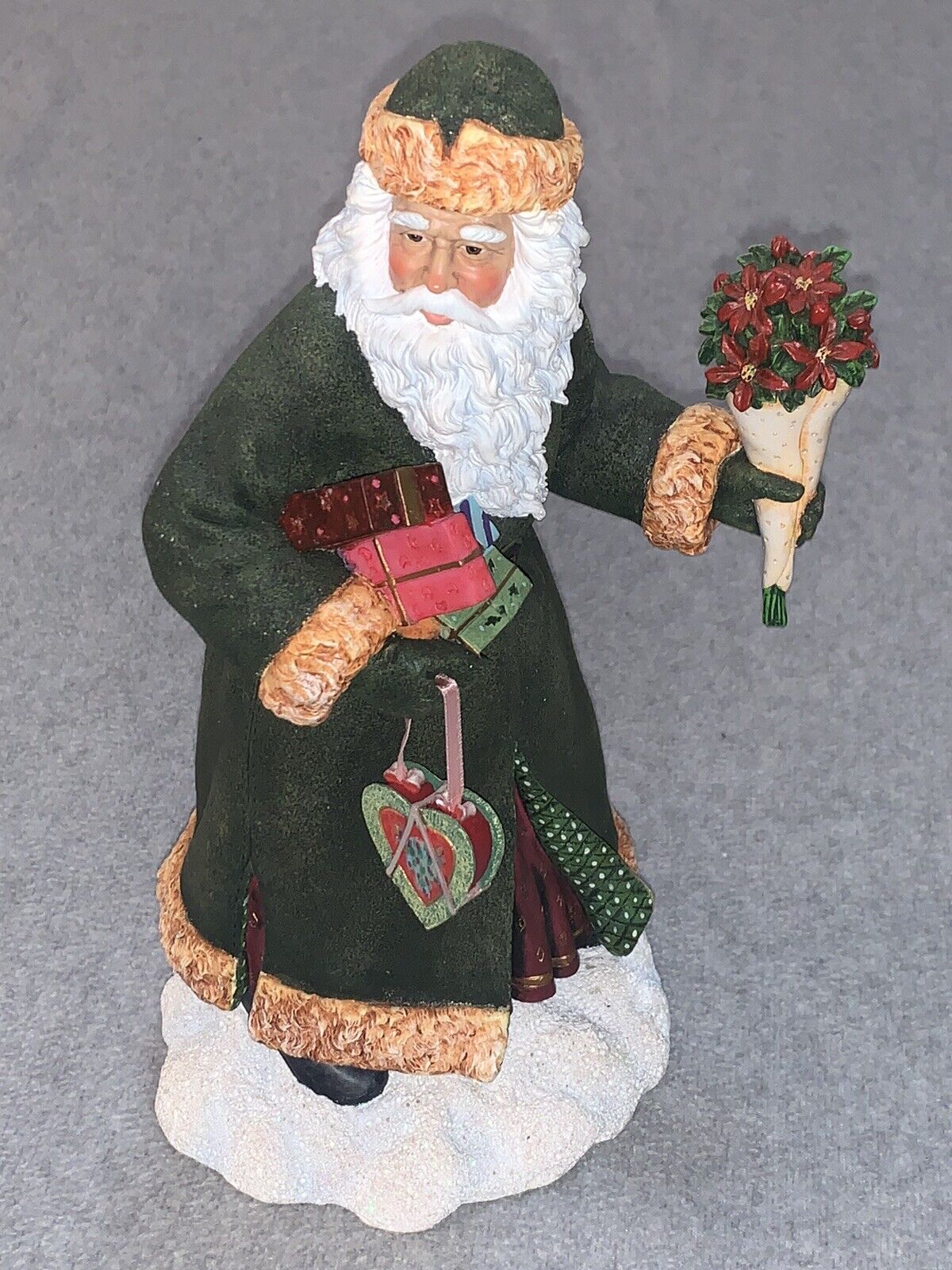 Pipka Poinsettia Santa #13935 Memories of Christmas Figurine W/ Certificate