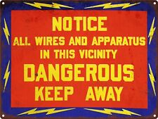 Dangerous Keep Away Sign High Voltage Metal Sign Man cave Garage 9x12 SS114 picture
