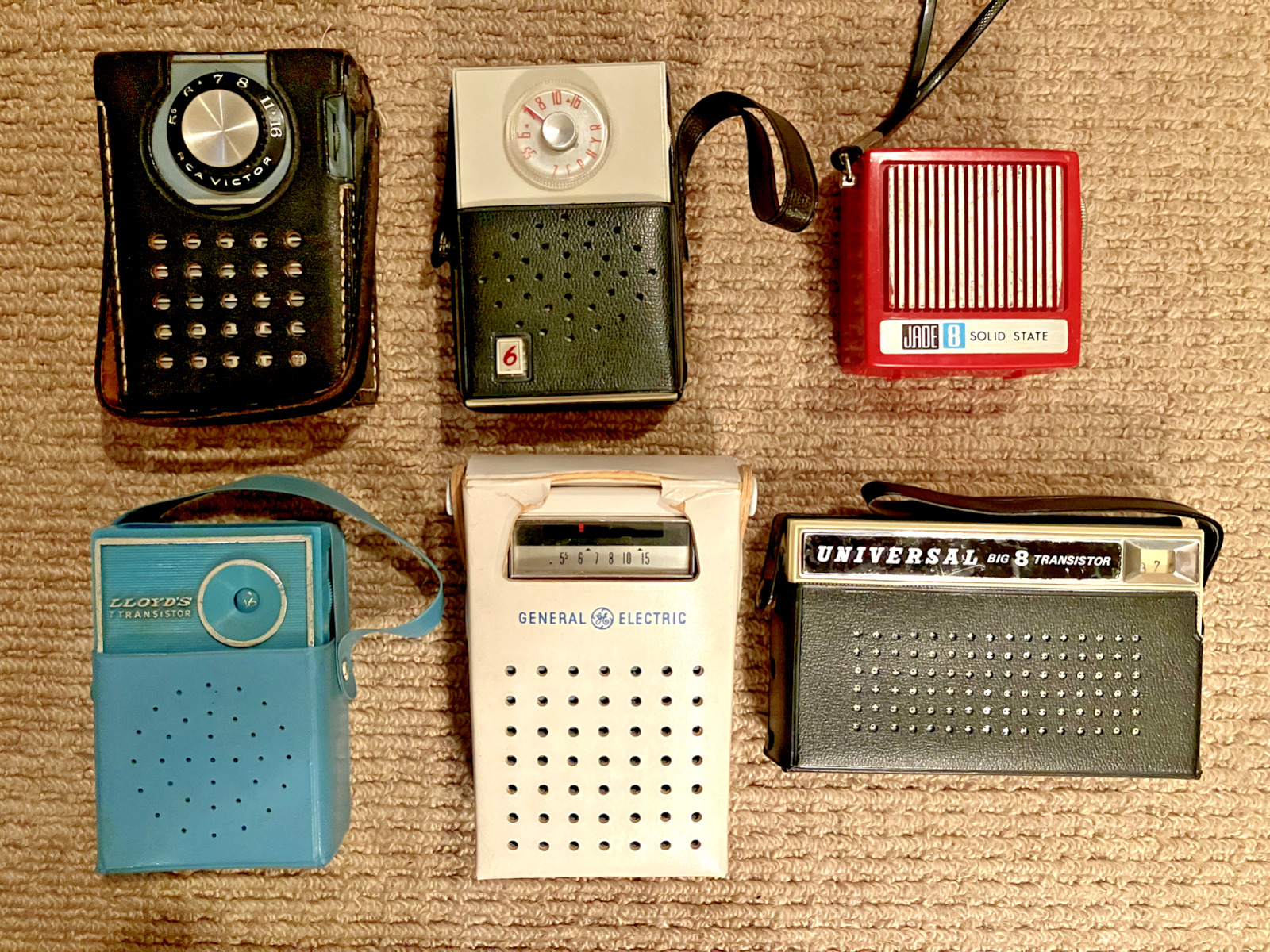 Lot of 6 Vintage Transistor Radios RCA/GE/Zephyr LOOK