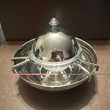 Rare Vintage chrome and glass caviar server in excellent condition  picture