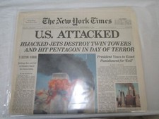 Vacuum Sealed Late Edition 2001 New York Times 9 11 01 Newspaper NY 12 September picture