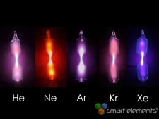 Noble gases complete set + free mini tesla coil - Made by glassbowers in Europe picture