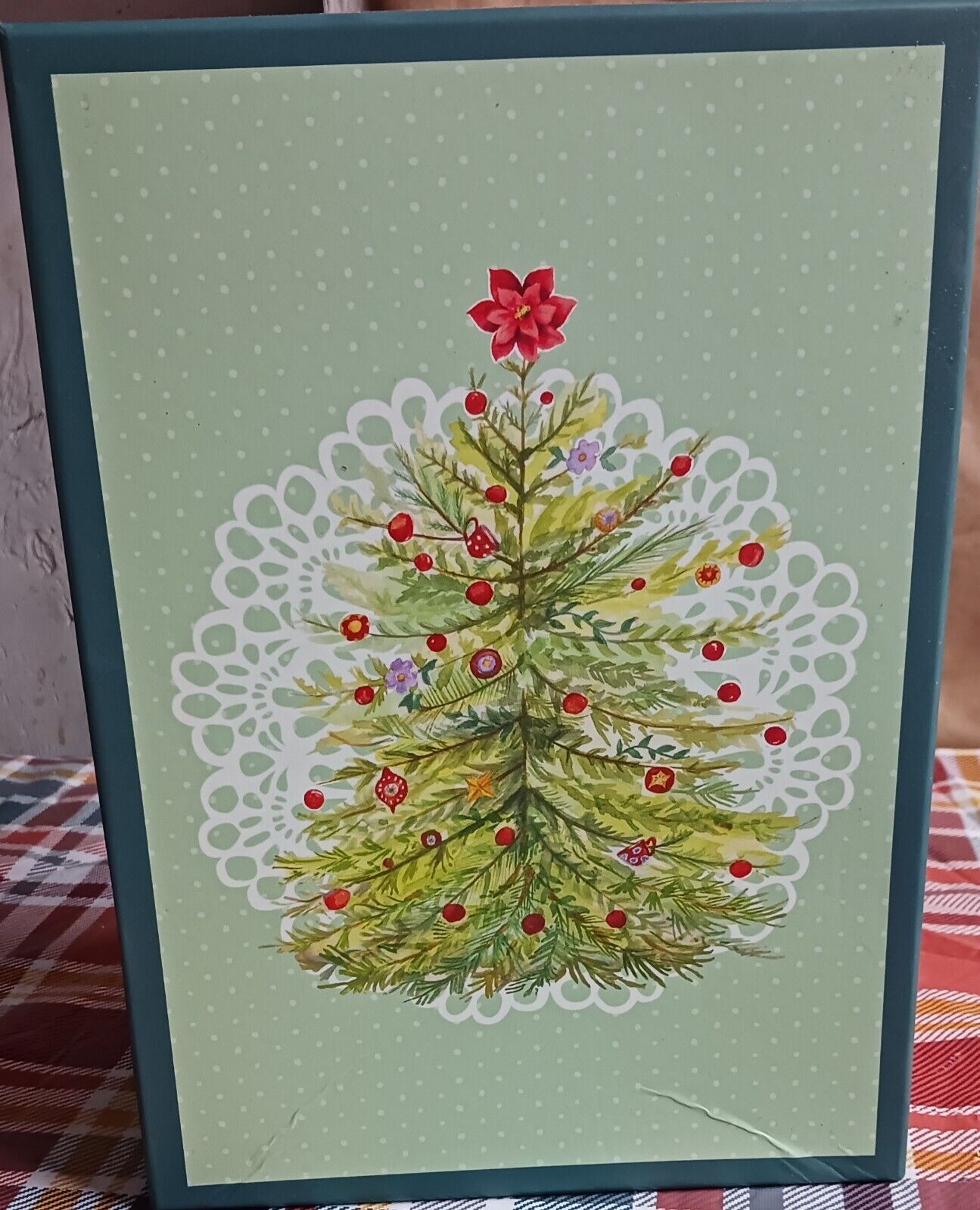 The Pioneer Woman Holiday Time Rectangle Memory Christmas Tree Gift Box NWT