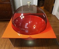 Atomic Mod Lucite Dome Ice Bucket Server Space Age Mid Century picture