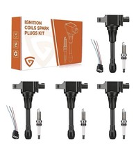 UF549 Ignition Coil & Double Iridium Spark Plug 9029 Compatible with Nissan A... picture
