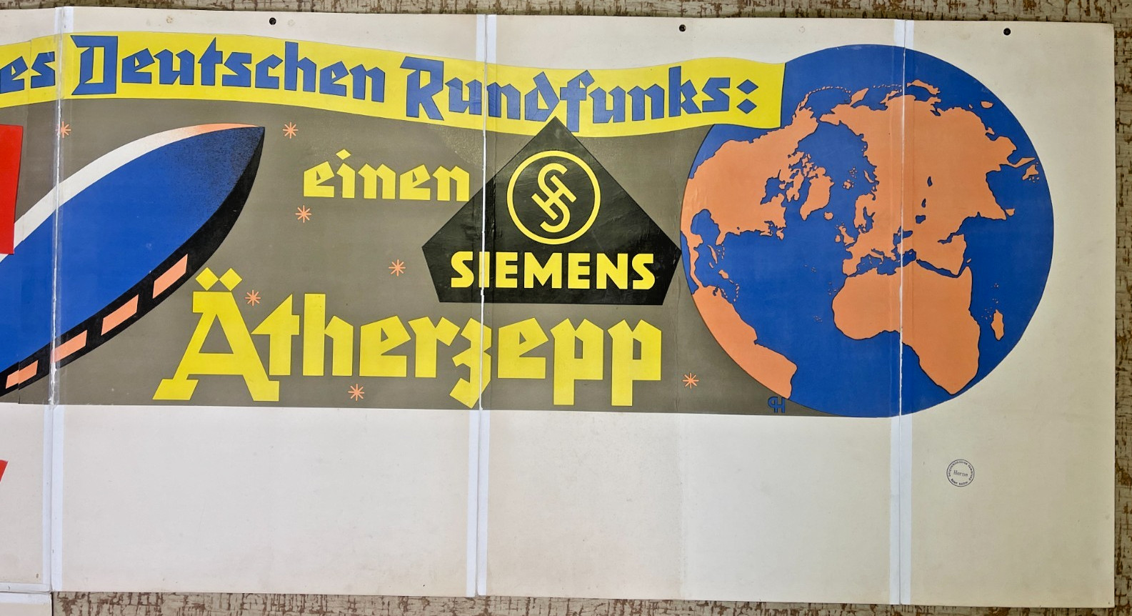 VINTAGE ADVERTISING SHOP WINDOW ADVERTISING ETHERZEPP SIEMENS HALSKE VERY LARGE CARDBOARD RARE VINTAGE ADVERTISING SHOP WINDOW ADVERTISING ETHERZEPP SIEMENS HALSKE VERY LARGE CARDBOARD RARE