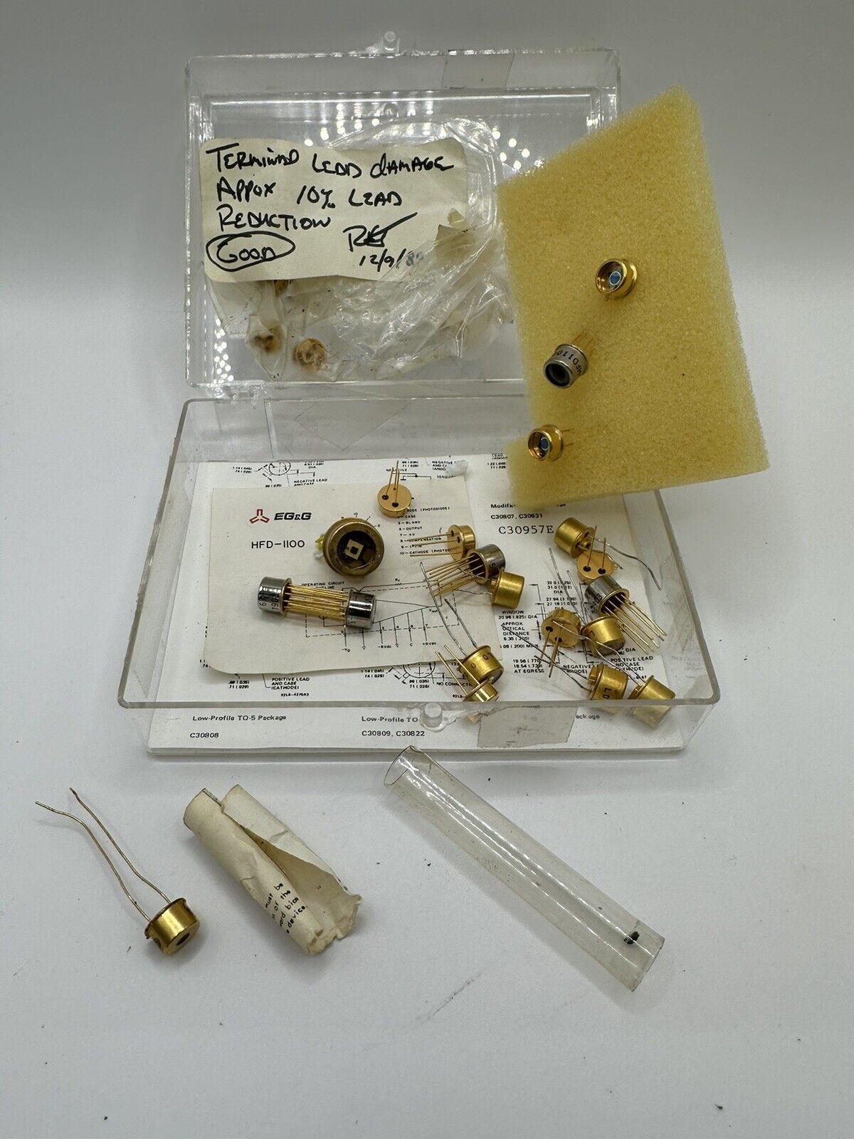 Large Lot of 1980's Laser Diodes, EG&G HFD-1100 from 1970's college lab