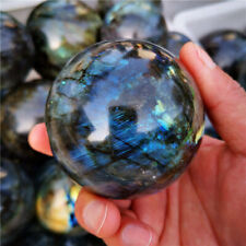 60mm Natural Rainbow Labradorite Quartz Crystal Sphere Energy Healing Stone Ball picture