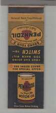 Matchbook Cover - Switch To Pennzoil Motor Oil picture
