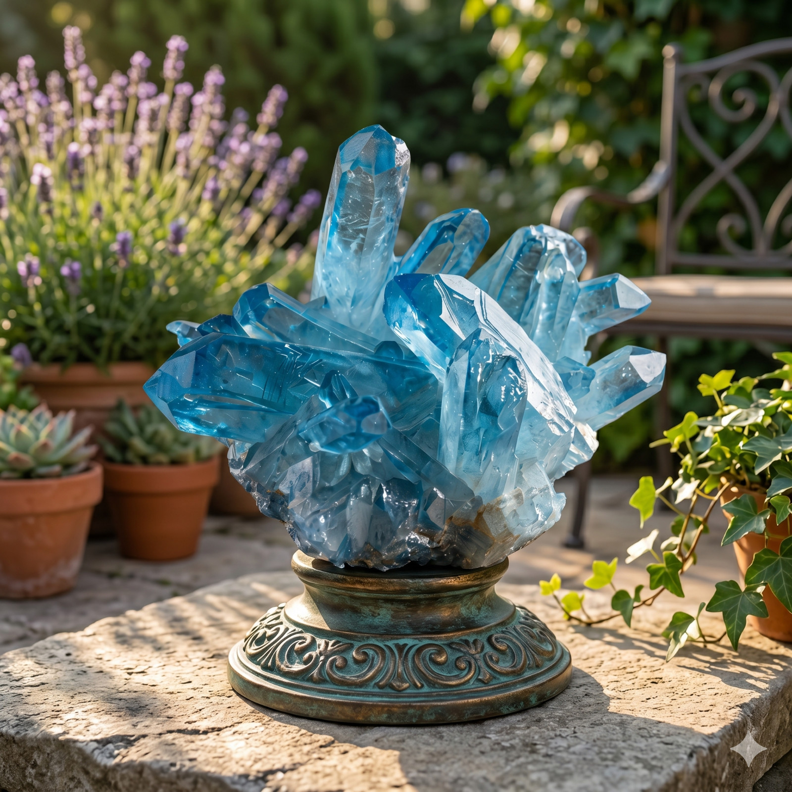 Aqua Aura Blue Quartz Titanium Cluster Mineral Specimen Geode Ornament 80-100g Aqua Aura Blue Quartz Titanium Cluster Mineral Specimen Geode Ornament 80-100g