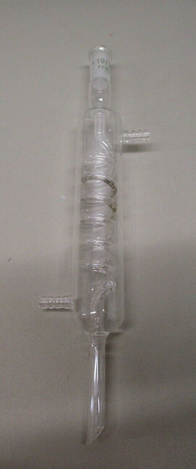 PYREX Glass 200mm Graham Coil Condenser 19/38 Top Joint Drip Tip Bottom