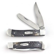 Trapper Pocket Knife–Ram Horn Handle-Dual Blade – Carbon Steel Folding-USA EDC picture