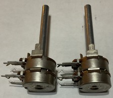 Vintage 100K Dual-Gang Potentiometer Long Shaft 2 1/4”  (LOT OF 2) NOS picture