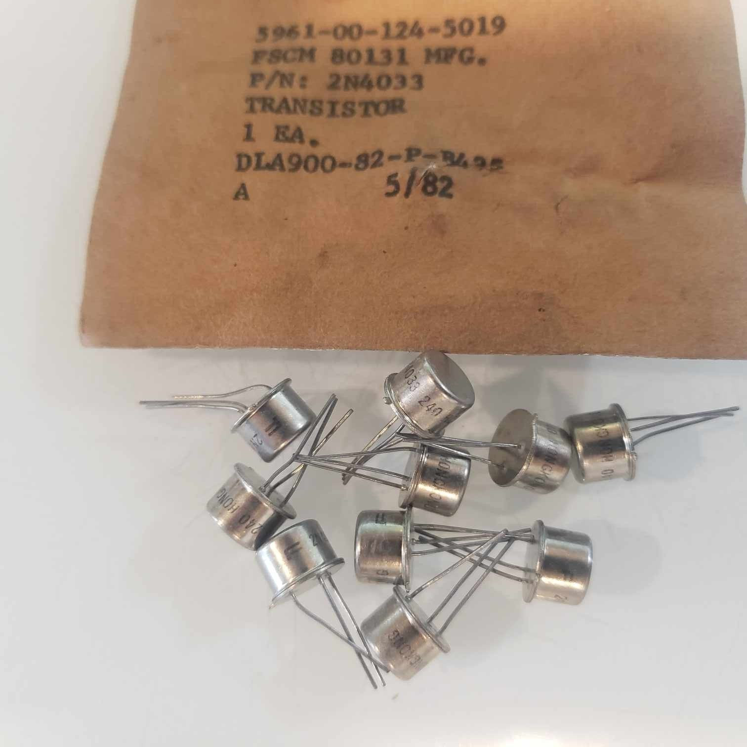 (10) FAIRCHILD SEMICONDUCTOR TRANSISTORS 2N4033 5961-00-124-5019
