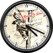 Reddy Kilowatt High Voltage Lineman Telephone Pole Electrician Sign Wall Clock picture