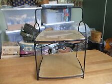 Longaberger 2 Tier Wrought Iron SERVER Stand w 2 Shelves for Plates Pie Bowls + picture