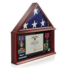 Shadow Box Flag Display Case Certificate Holder, 5' x 9' Funeral Memorial Flag picture