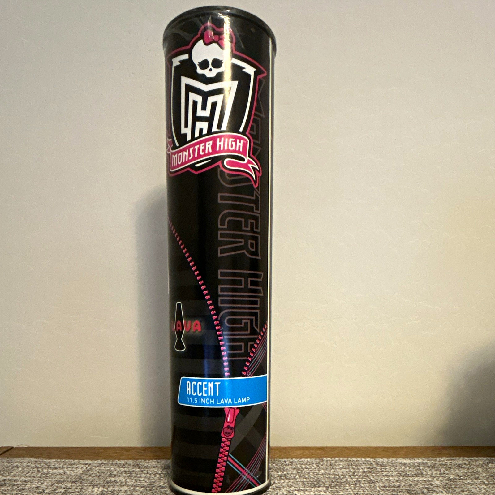Lava Monster High Accent Lamp 11.5in Pink/Clear/Black Corded Switch RARE