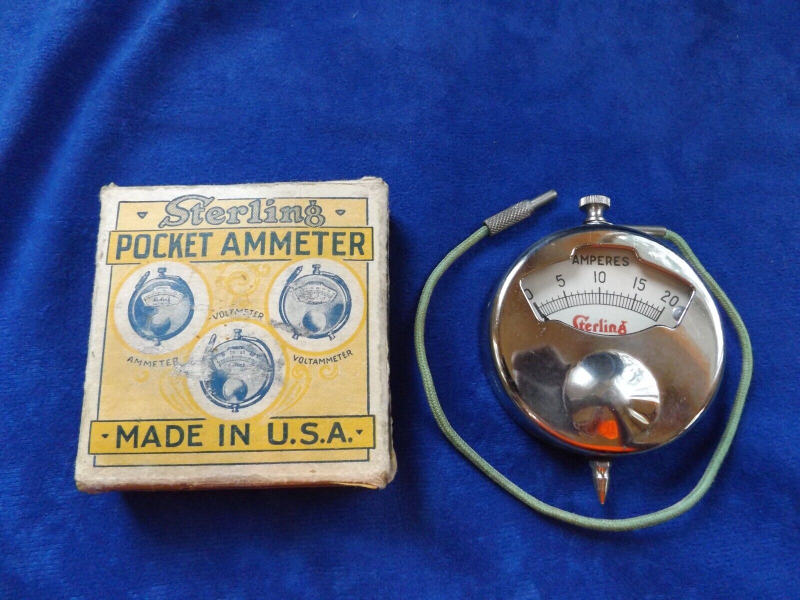 Vintage Sterling Ammeter No. 23 flash battery tester in Original Box.