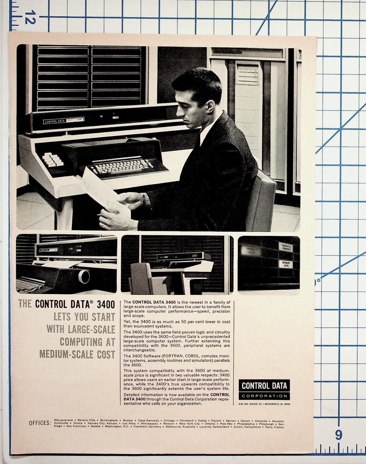 1960s Control Data 3400 Computer Ad Vintage Magazine Ephemera CDC ...