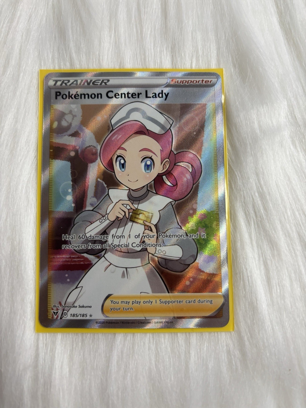 Pokemon Vivid Voltage Pokemon Center Lady Full Art 185/185 Excellent Condition 