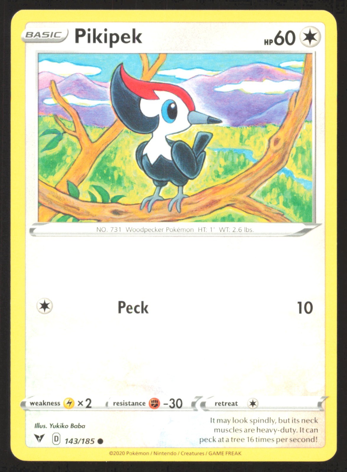 Pikipek Common SWSH04: Vivid Voltage 143/185 NM Yukiko Baba Pikipek Common SWSH04: Vivid Voltage 143/185 NM Yukiko Baba
