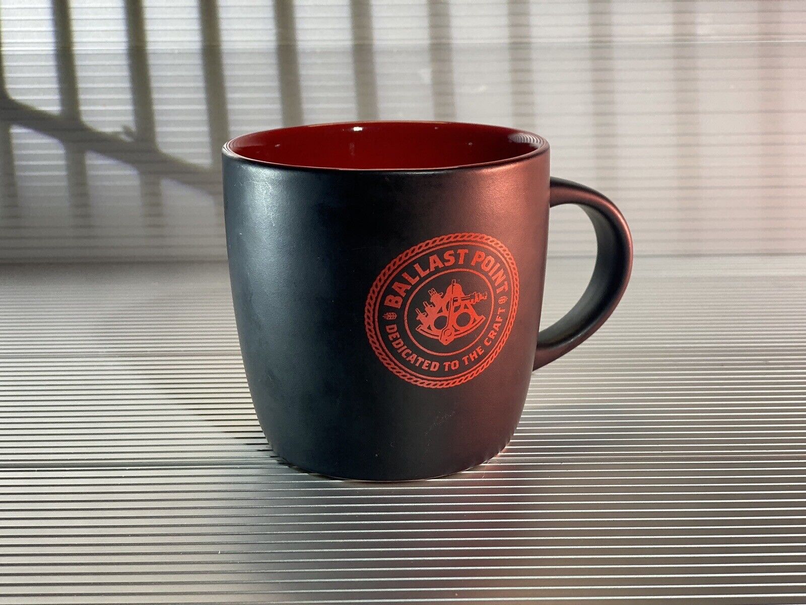 Ballast Point Brewing Company Beer Coffee Mug Red & Black Logo & Slogan 