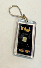 Intel 386 and 486 processor CPUs double-sided acrylic keychain fob picture