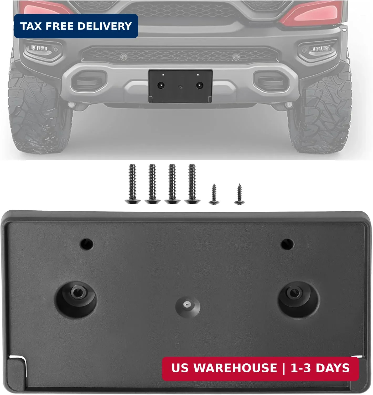 License Plate Bracket Holder Compatible with RAM 1500 License Plate Bracket Holder Compatible with RAM 1500