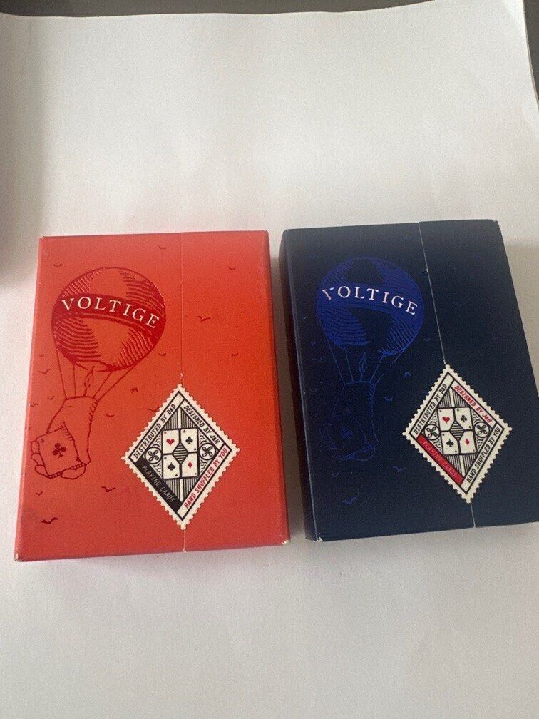 Voltage blue and red playing cards